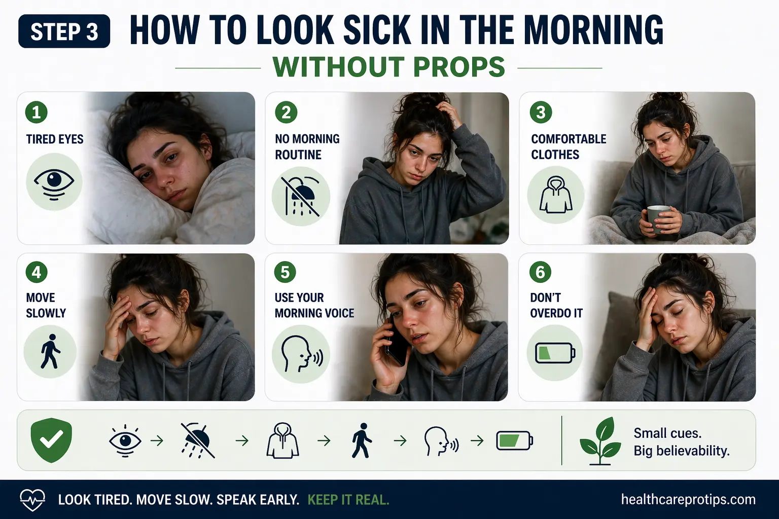 How to Look Sick in the Morning Without Props